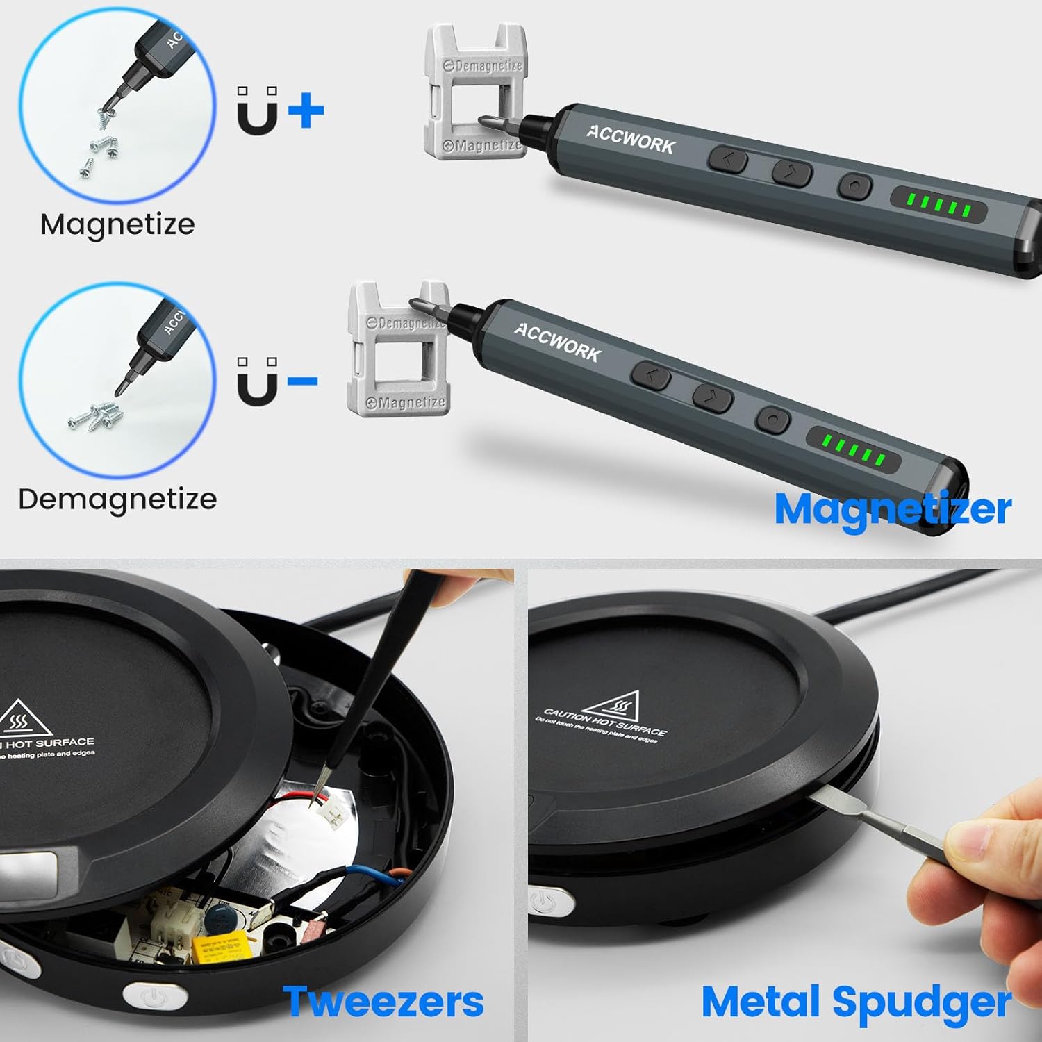 Mini Electric Screwdriver, 68 in 1 Precision Screwdriver Set with 64 Magnetic Bits, 5 Torque Settings, 4 LED Lights, Rechargeable Repair Tool Kit for Electronics, Phone, Camera, Laptop, Watch
