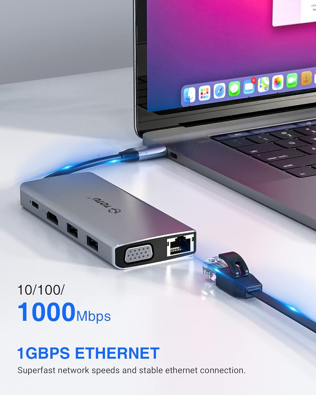 Docking Station 11-in-1 Adapter with Ethernet 4K HDMI VGA USB3.0 USB2.0 SD/TF