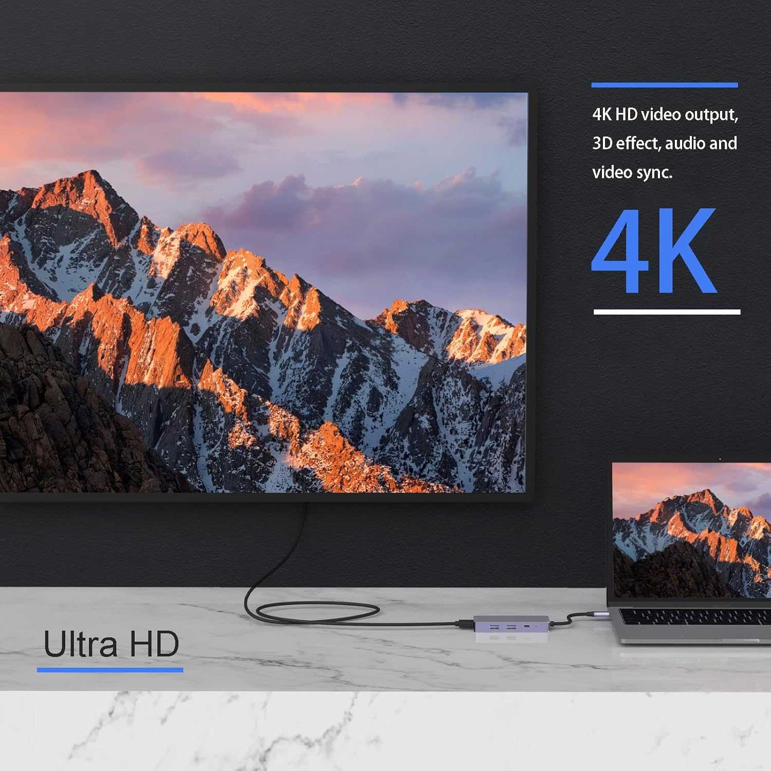 USB C Docking Station 7 IN 1 HDMI 4K USB 3.0 USB-A/C SD/TF Card Reader & More