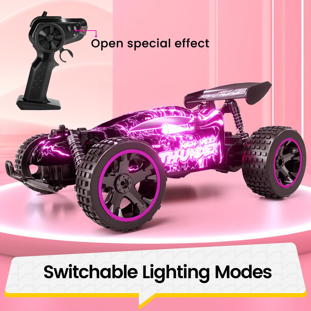 Tecnock RC Remote Control Car for Kids, 1:18 High Speed 20 KM/H 2WD RC Buggy, 2.4GHz Off Road Racing Car with Rechargeable Batteries, Gift for Boys and Girls