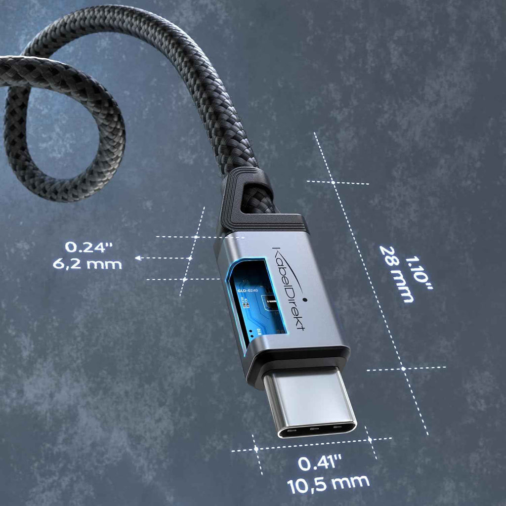 USB C Cable for Fast Charging - Break-Resistant Metal Plugs + Nylon Braiding 60W