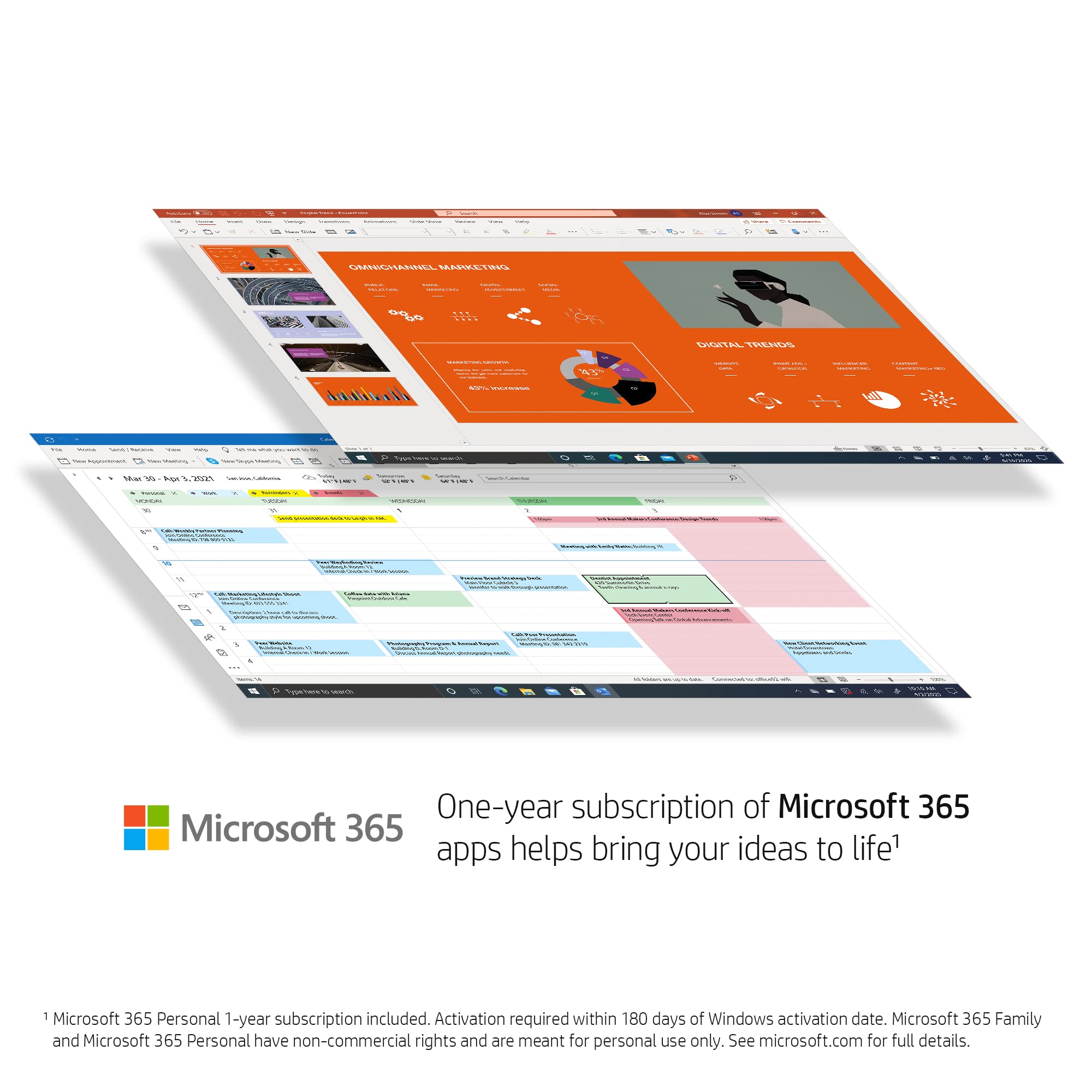HP Stream 14" Laptop | Intel N4120 Processor | 4 GB RAM | 128 GB SSD | Intel UHD Graphics | HD Display | Dual Speakers | Microsoft 365 Personal 12 month included | Win 11 | Indigo Blue | 14s-dq0033sa