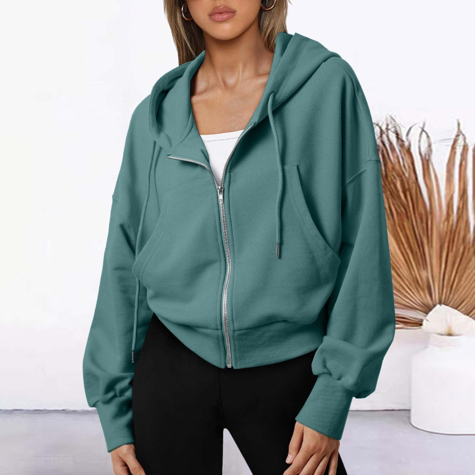 Zipper Long Sleeve Casual Sports Fashion Short Sweater