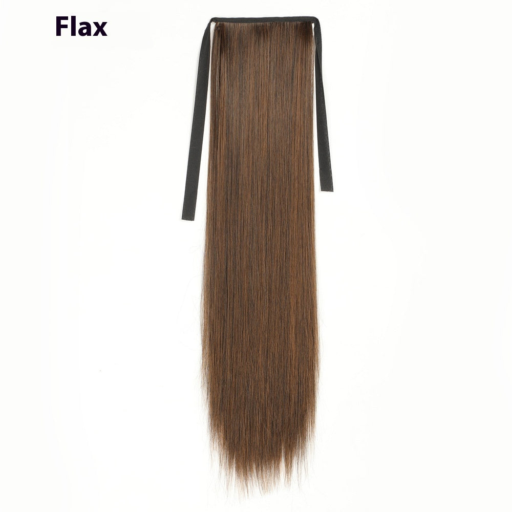 Lace-up Fashion Soft Wig Ponytail Realistic Matte Silk Long Straight Hair