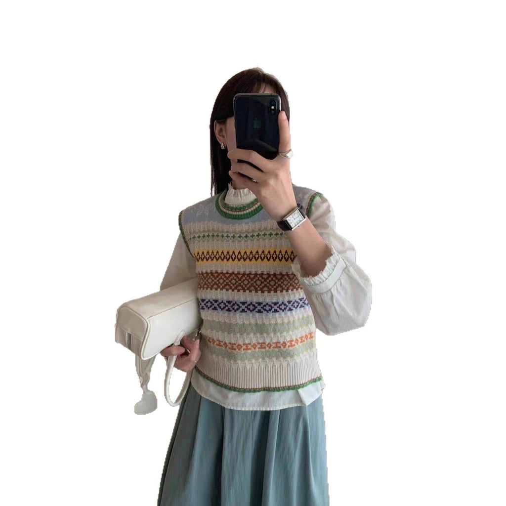 Women's Korean-style High-end Loose Jacquard Knitted Sweater