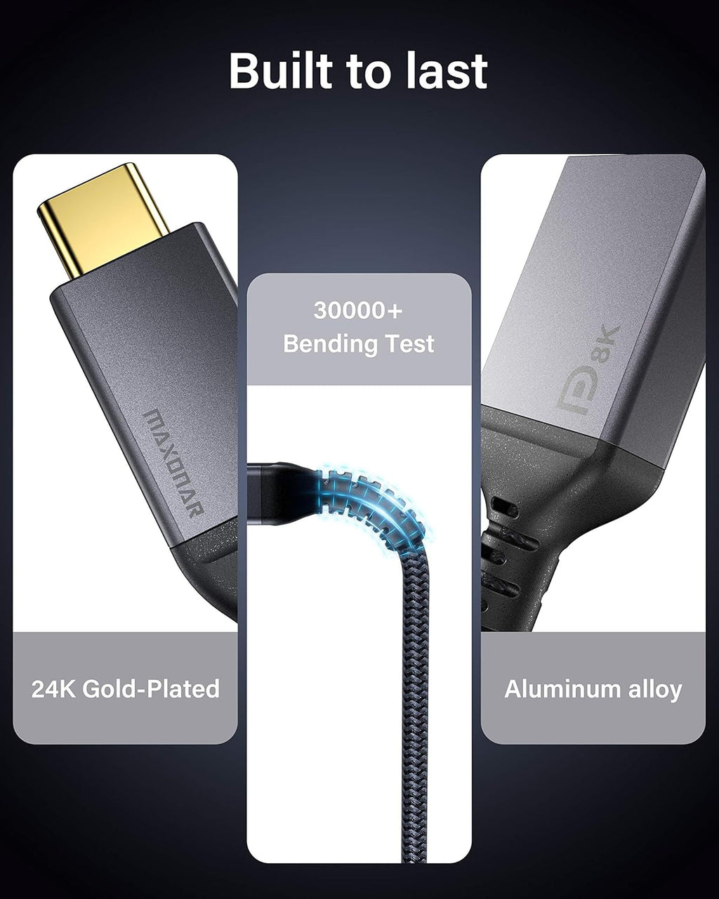 USB C to DisplayPort Adapter 8K@60Hz Thunderbolt 3 to DP Adapter HBR3 Mac & Win