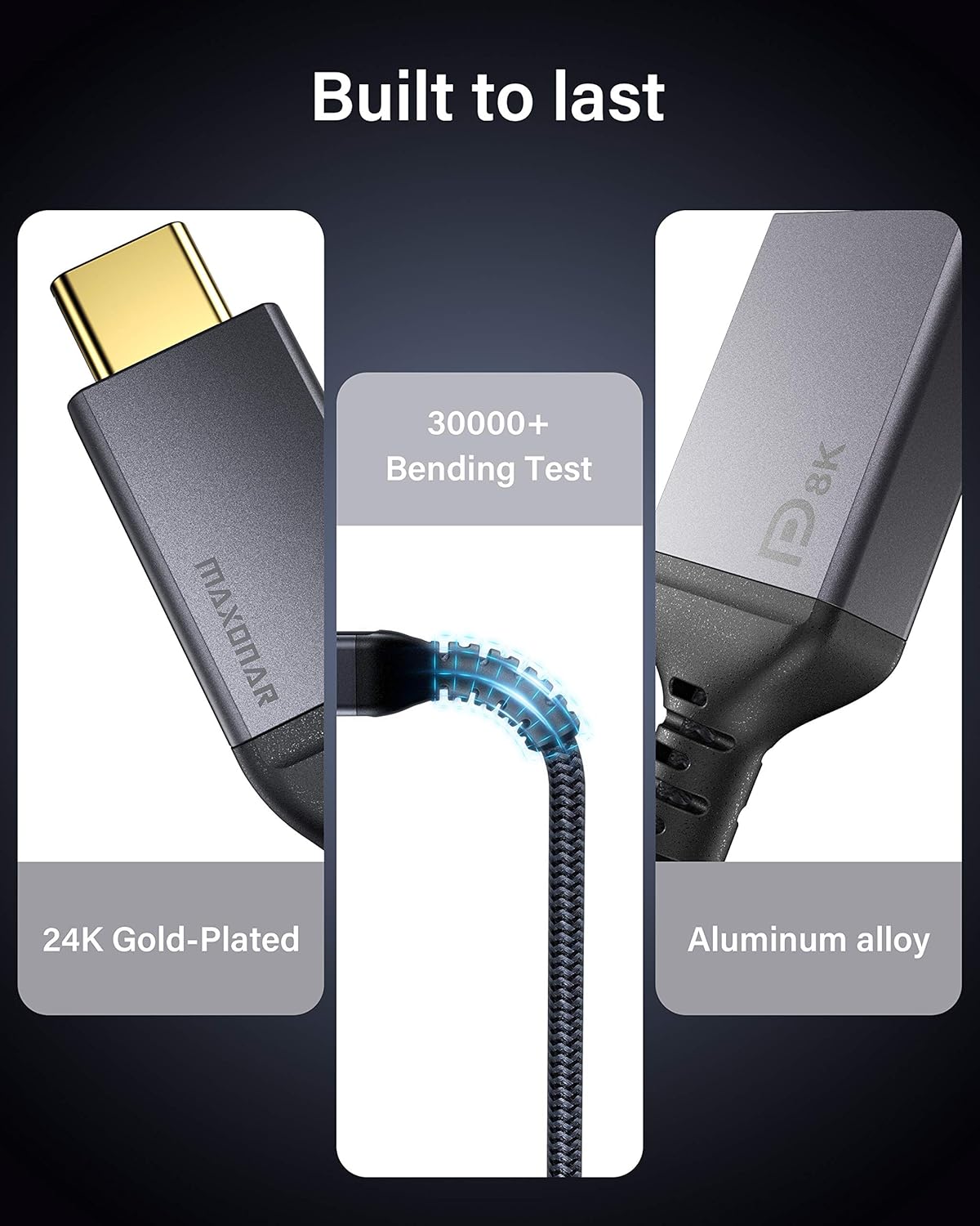 USB C to DisplayPort Adapter 8K@60Hz Thunderbolt 3 to DP Adapter HBR3 Mac & Win