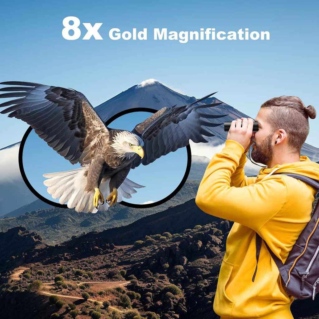 Binoculars 8×21 Compact BAK4 Prism Easy Focus for Bird Watching Outdoor Use