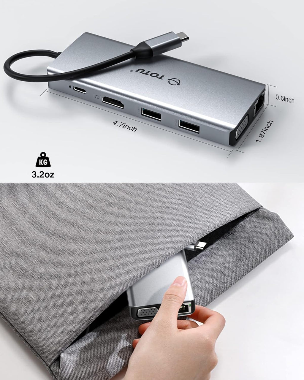 Docking Station 11-in-1 Adapter with Ethernet 4K HDMI VGA USB3.0 USB2.0 SD/TF