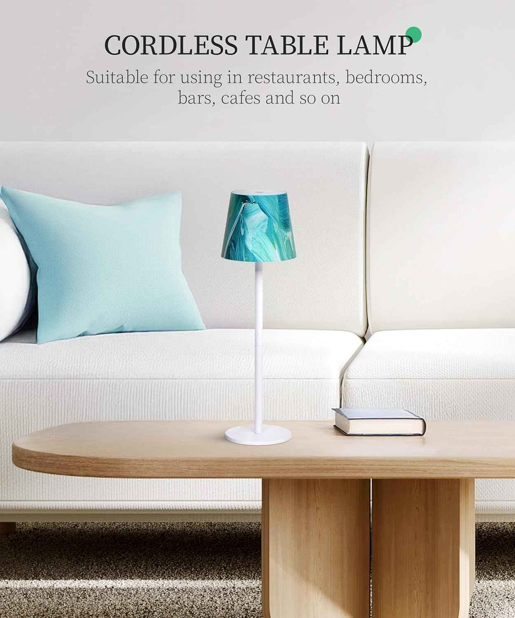 Cordless LED Table Lamp Rechargeable Light IP54 Touch Dimmable Various Colours