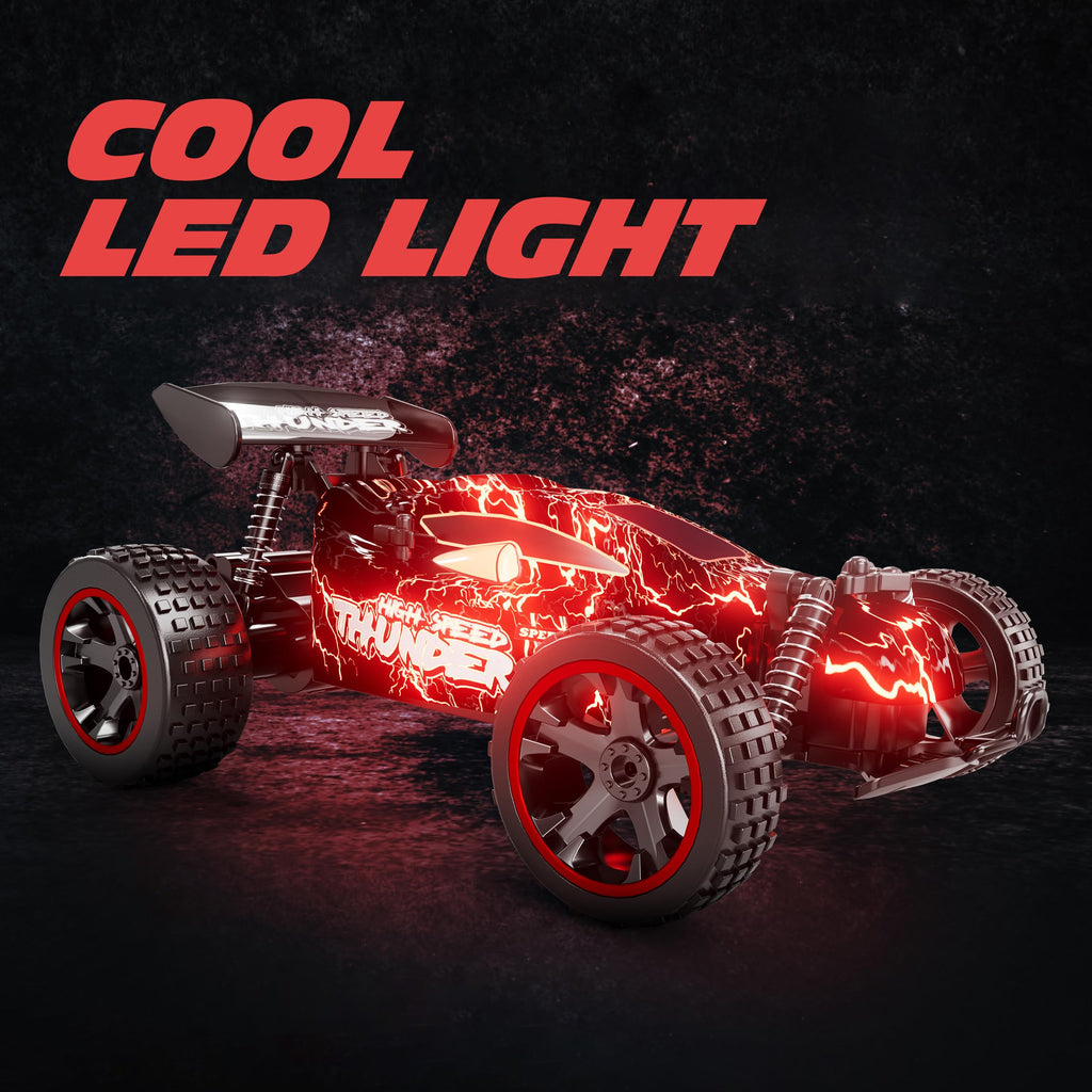 Tecnock RC Remote Control Car for Kids, 1:18 High Speed 20 KM/H 2WD RC Buggy, 2.4GHz Off Road Racing Car with Rechargeable Batteries, Gift for Boys and Girls