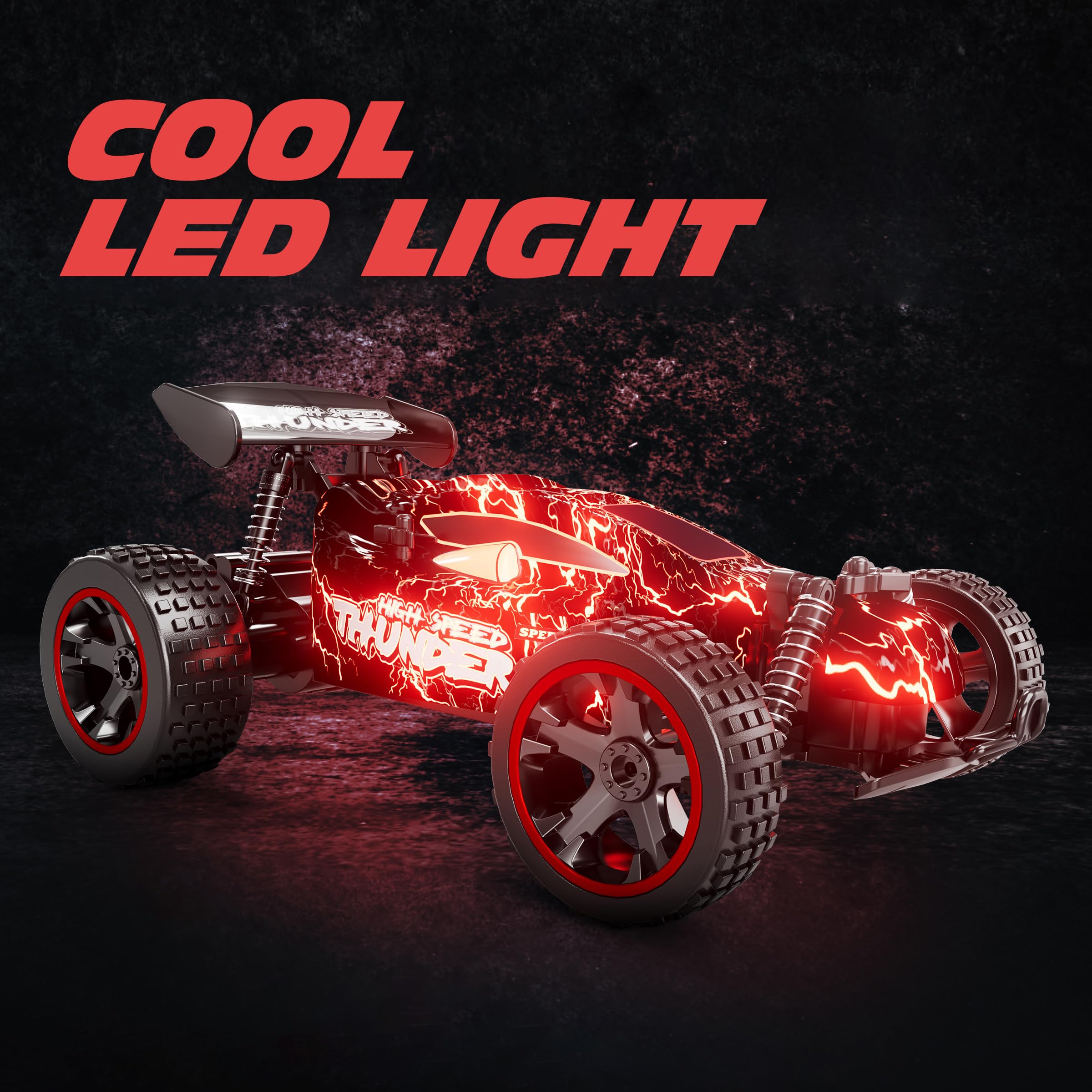 Tecnock RC Remote Control Car for Kids, 1:18 High Speed 20 KM/H 2WD RC Buggy, 2.4GHz Off Road Racing Car with Rechargeable Batteries, Gift for Boys and Girls