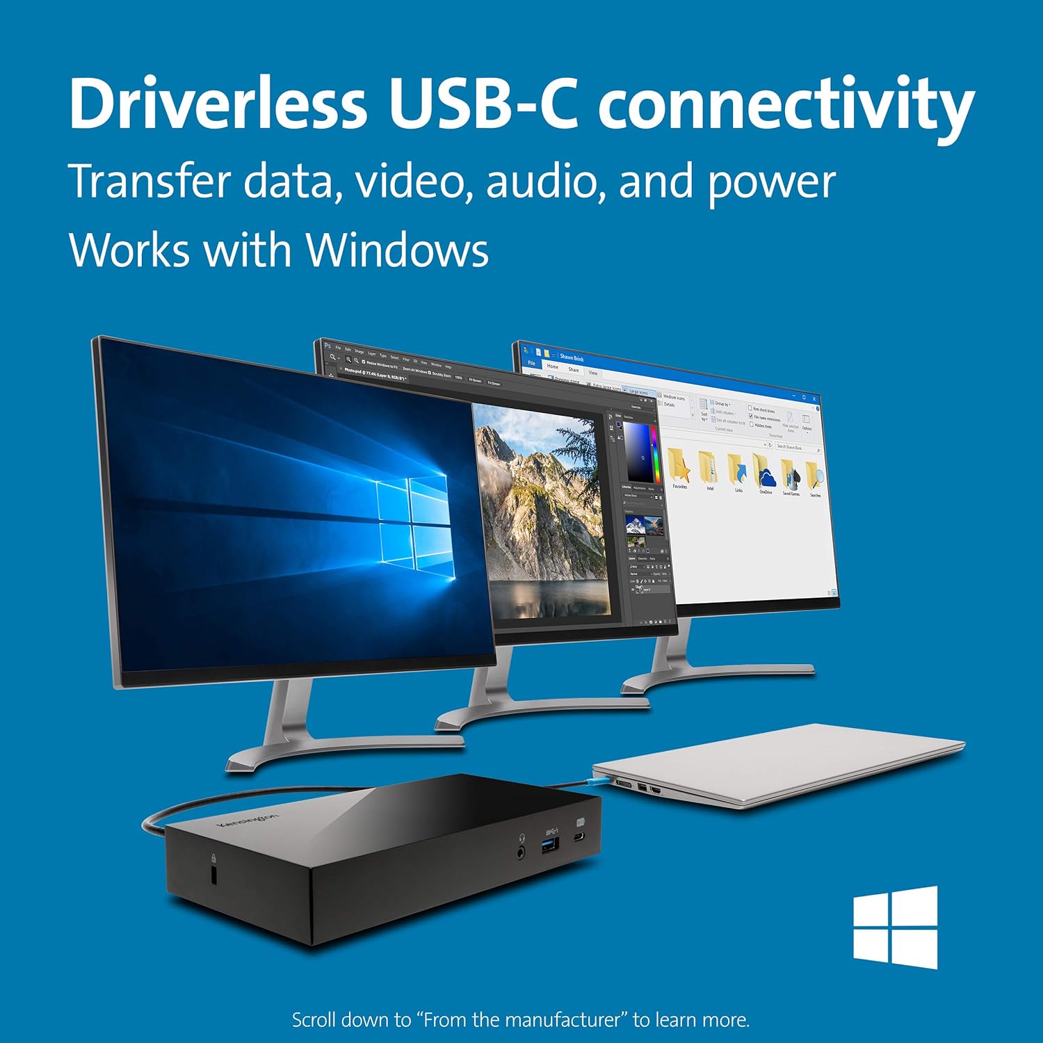 Kensington Universal Docking Station Triple Display Hub for MacBook and Windows