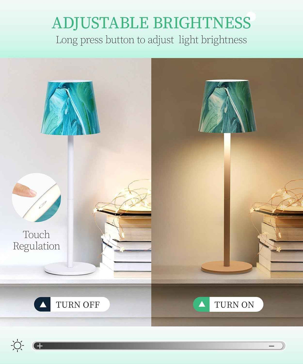 Cordless LED Table Lamp Rechargeable Light IP54 Touch Dimmable Various Colours