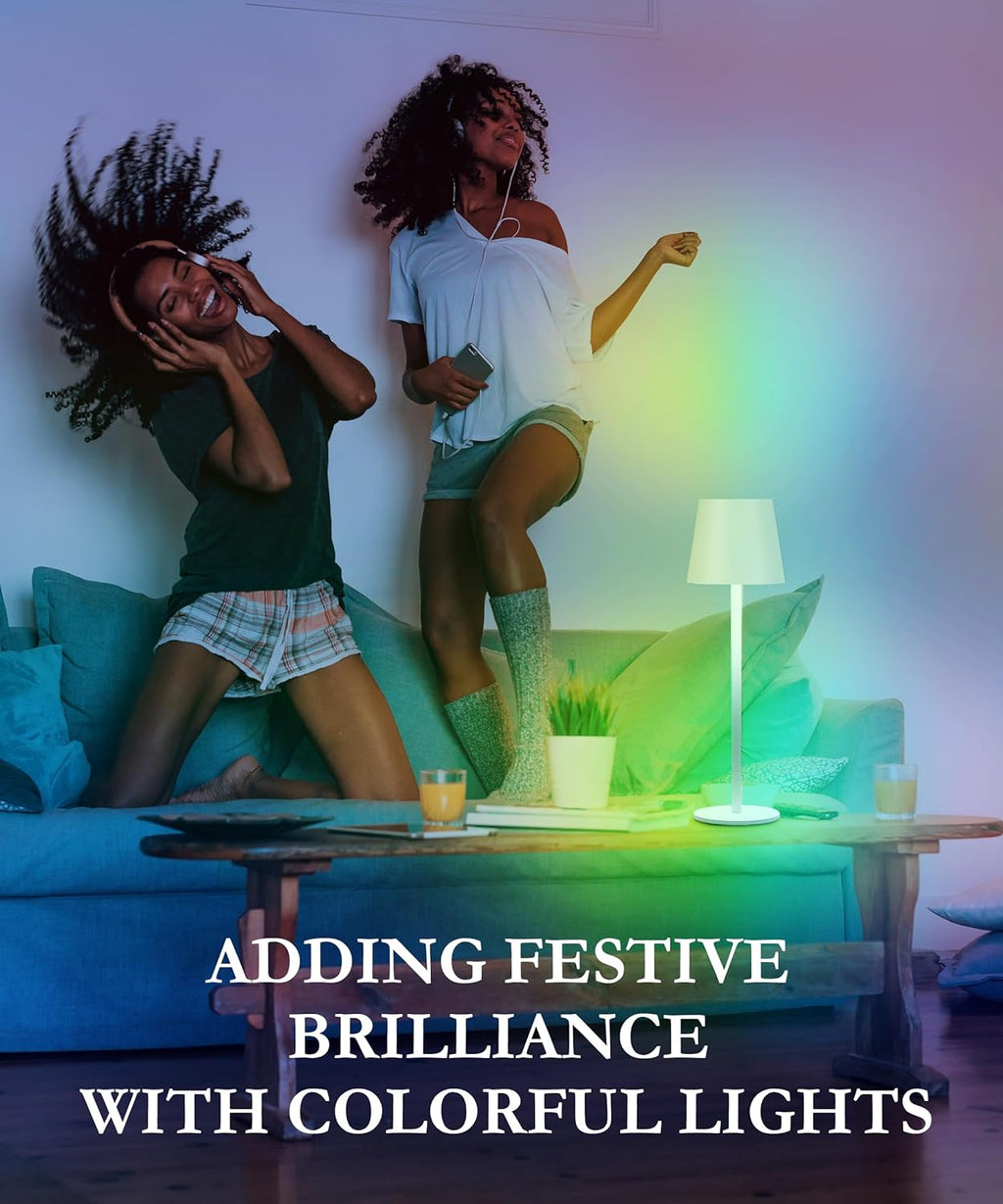 Cordless LED Table Lamp Rechargeable RGB Light Touch Dimmable IP54 White 2 Pack