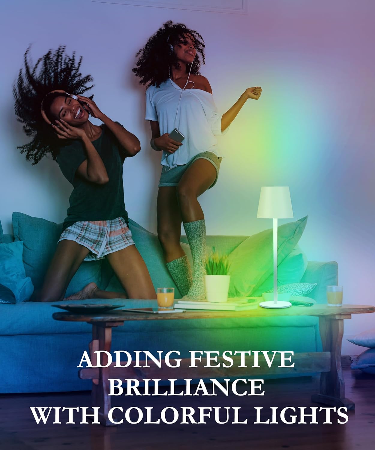 Cordless LED Table Lamp Rechargeable RGB Light Touch Dimmable IP54 White 2 Pack