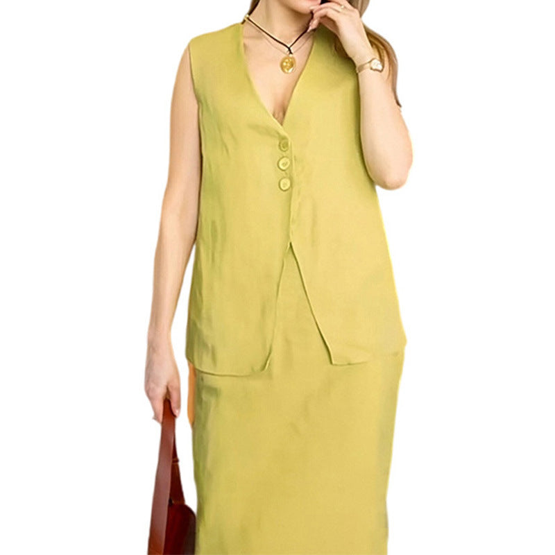 Casual Loose Top Long Skirt Two-piece Suit