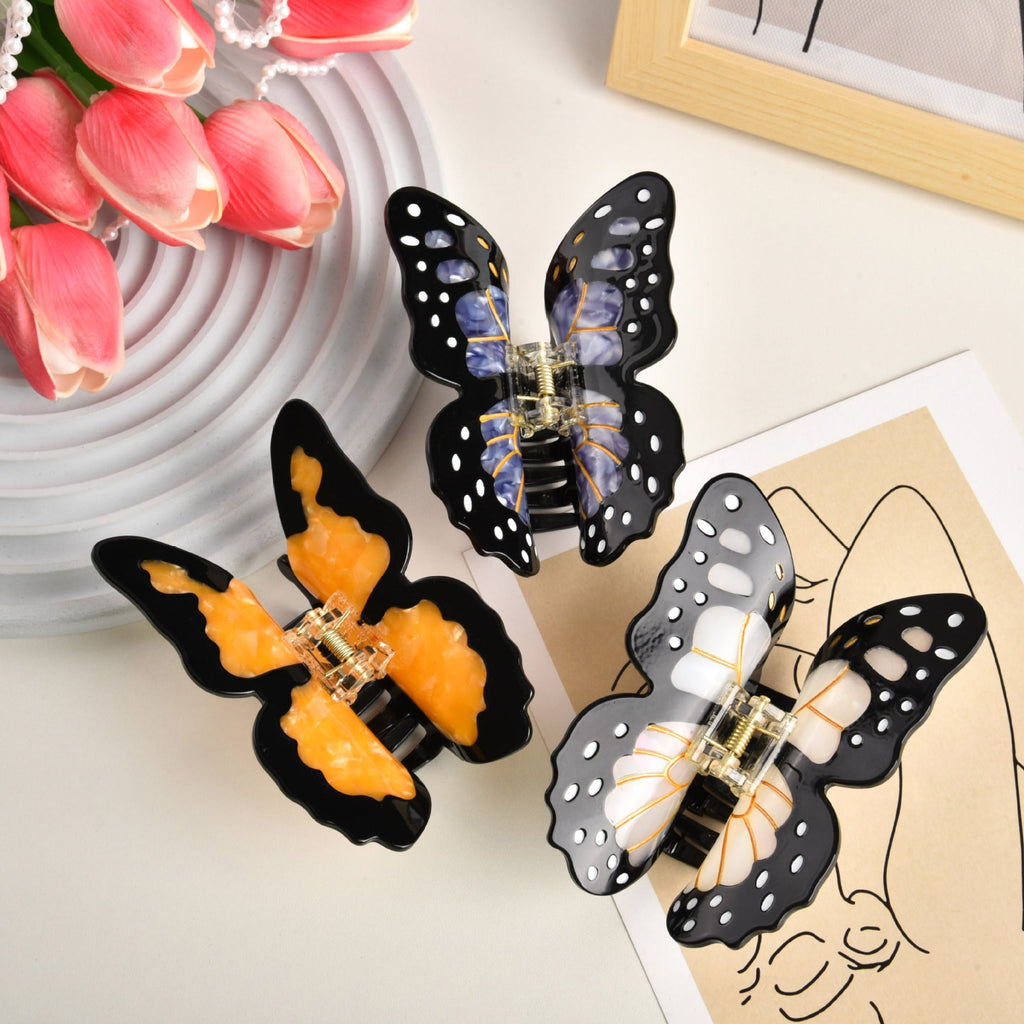 Acetate Butterfly Grip Large Sweet Hair Clip Back Spoon Updo Shark Claw
