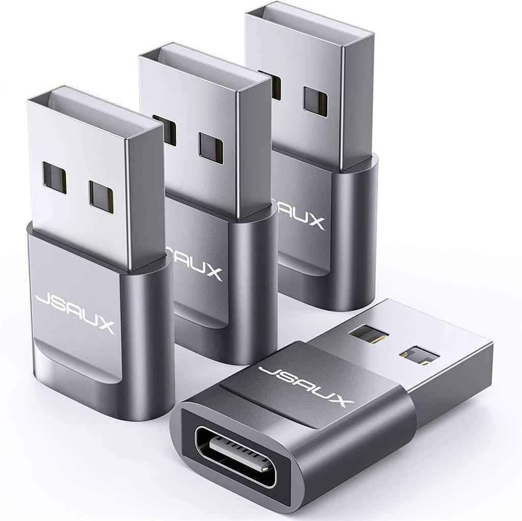 Premium USB Type C Female to USB A Male Adapter Converter Charger - Grey