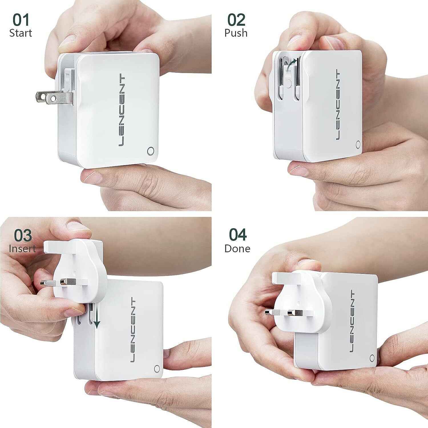 USB Charger 4 Ports Worldwide Universal Adapters Includes UK EU US AUS 22W/5V