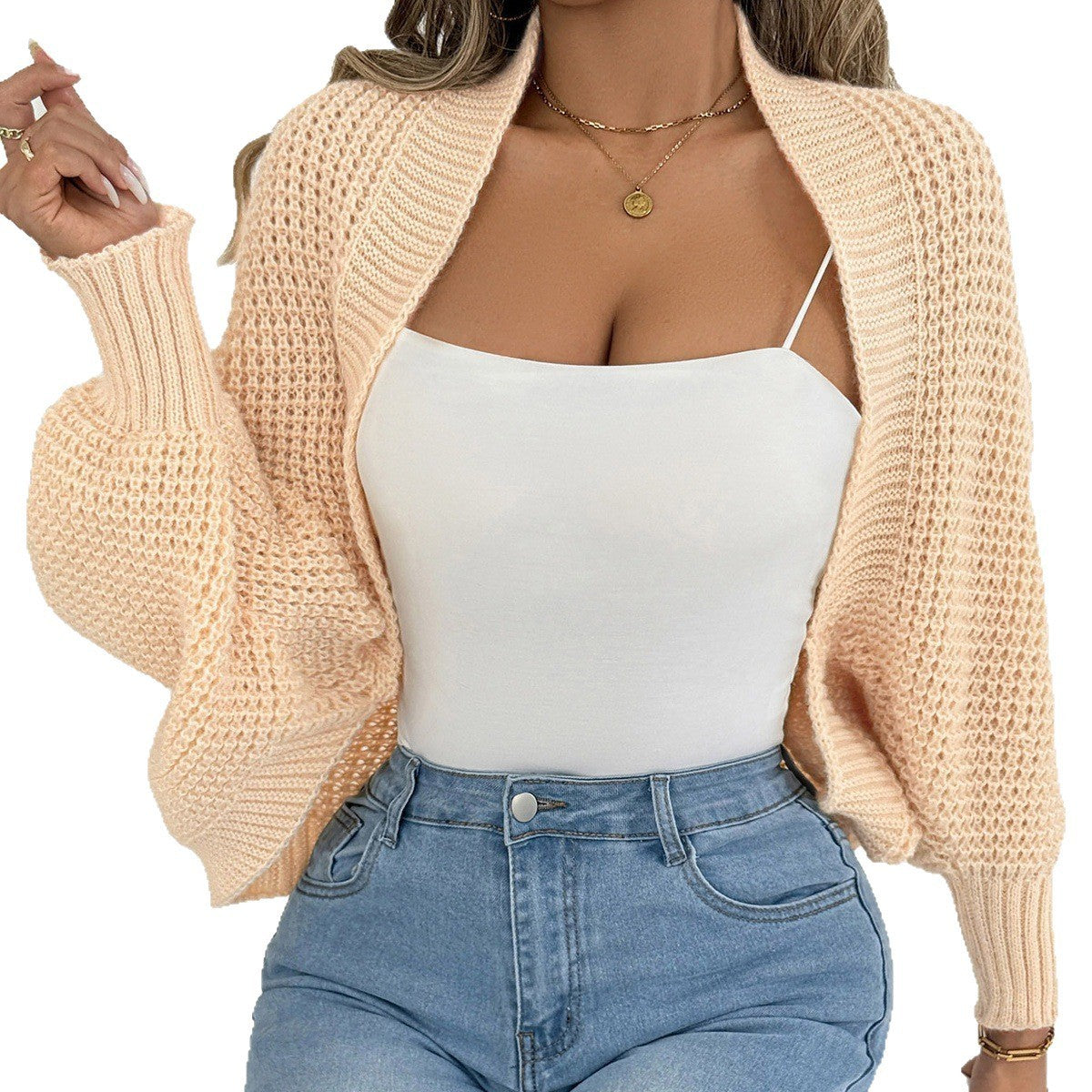 Women's Cardigan Short Coat Shawl Irregular Sweater