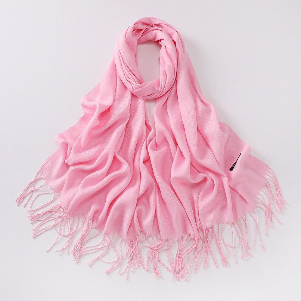 Autumn And Winter Cashmere-like Solid Color Long Scarf