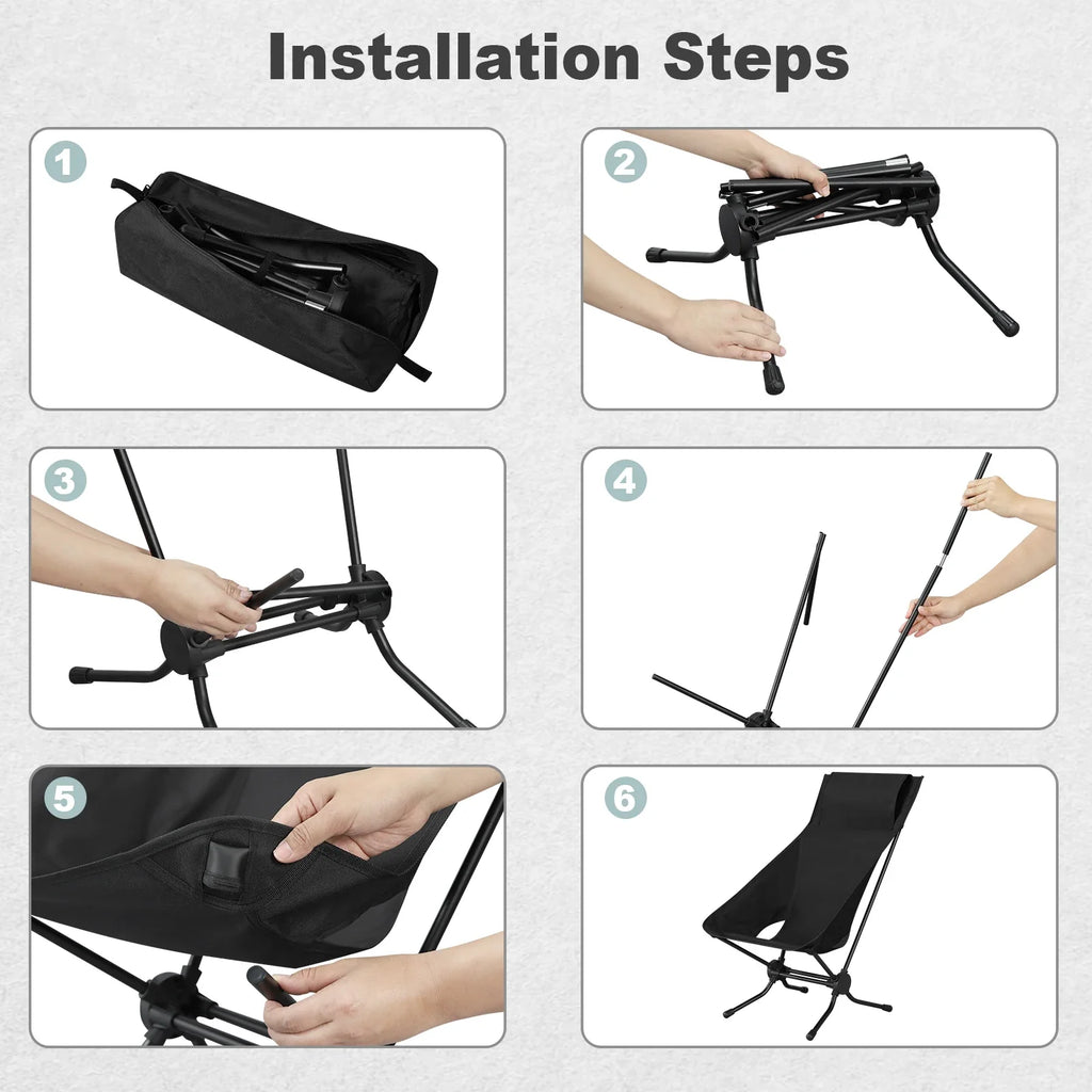 WOLTU Folding Camping Chair Ultralight Aluminium Outdoor Lounge Fishing Chair with Carry Bag for Outdoor Beach Garden BBQ Picnic