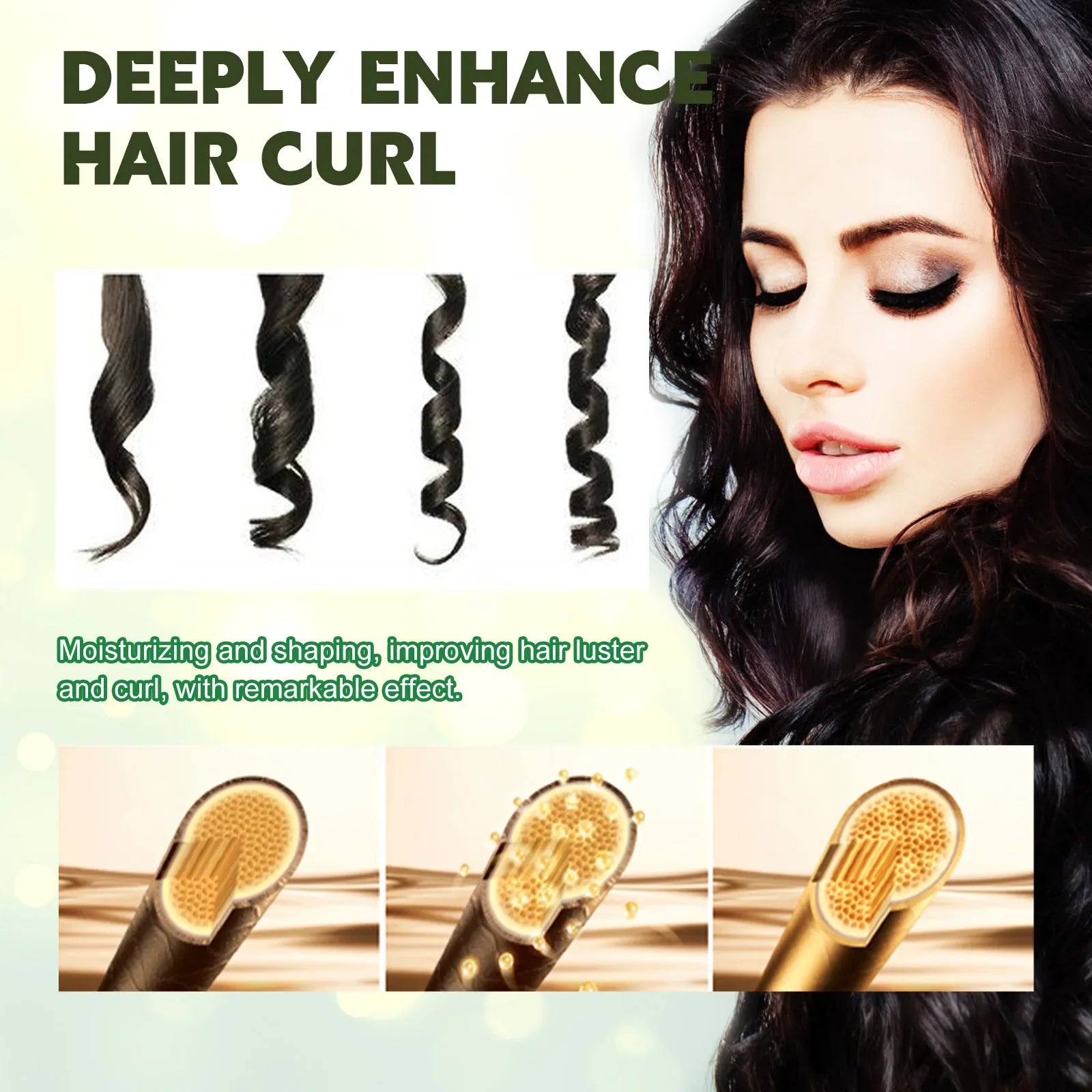 60ml Hair Sculpting Mousse Professional Curly Hair Styling Cream Natural Fluffy Curl Booster Defining Women Haircare Products