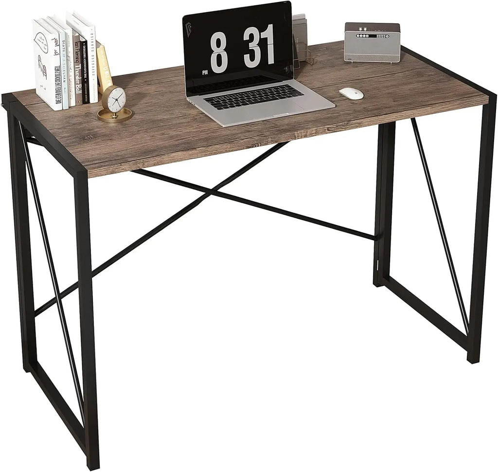 mcc direct Folding Desk Workstation Foldable Computer Desk for Office Home Study Writing Table No Assembly Miami-100cm