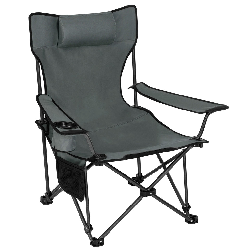 Folding Camping Chair  Lightweight Outdoor Chair Fishing Chair with Headrest Cup Holder Storage Carry Bag for Hiking Picnic Beac