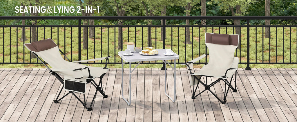 Folding Camping Chair  Lightweight Outdoor Chair Fishing Chair with Headrest Cup Holder Storage Carry Bag for Hiking Picnic Beac