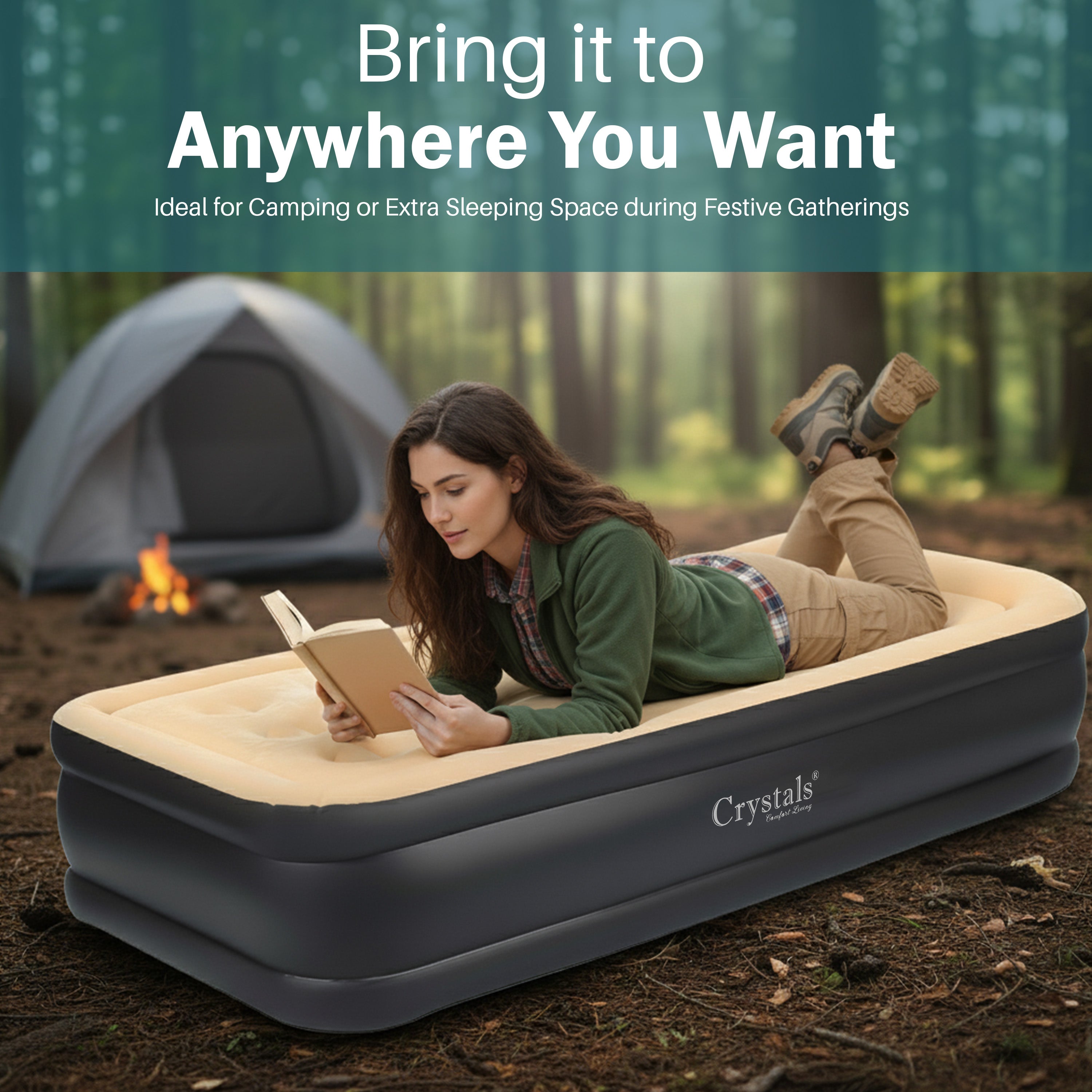 Inflatable Single High Raised Air Bed