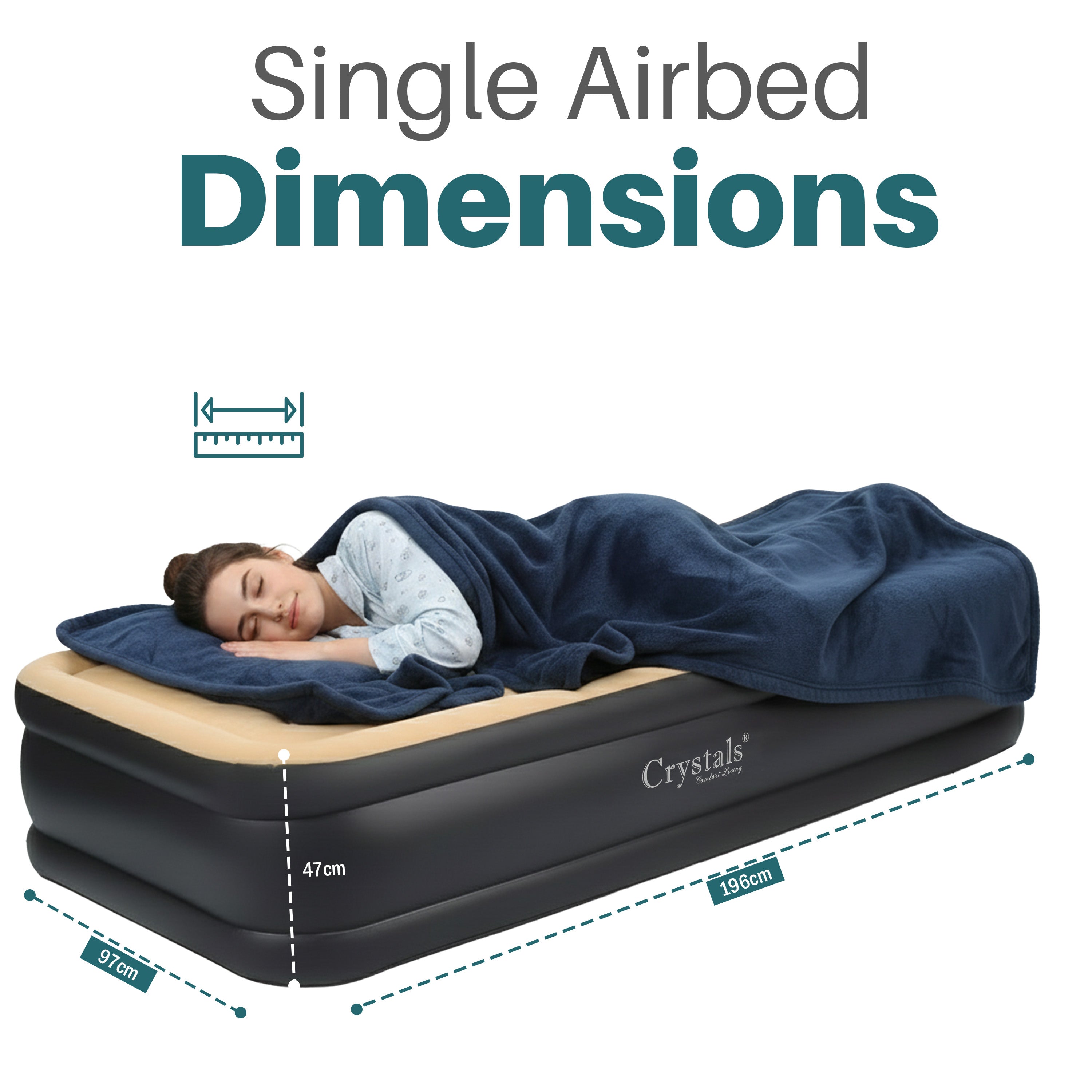 Inflatable Single High Raised Air Bed