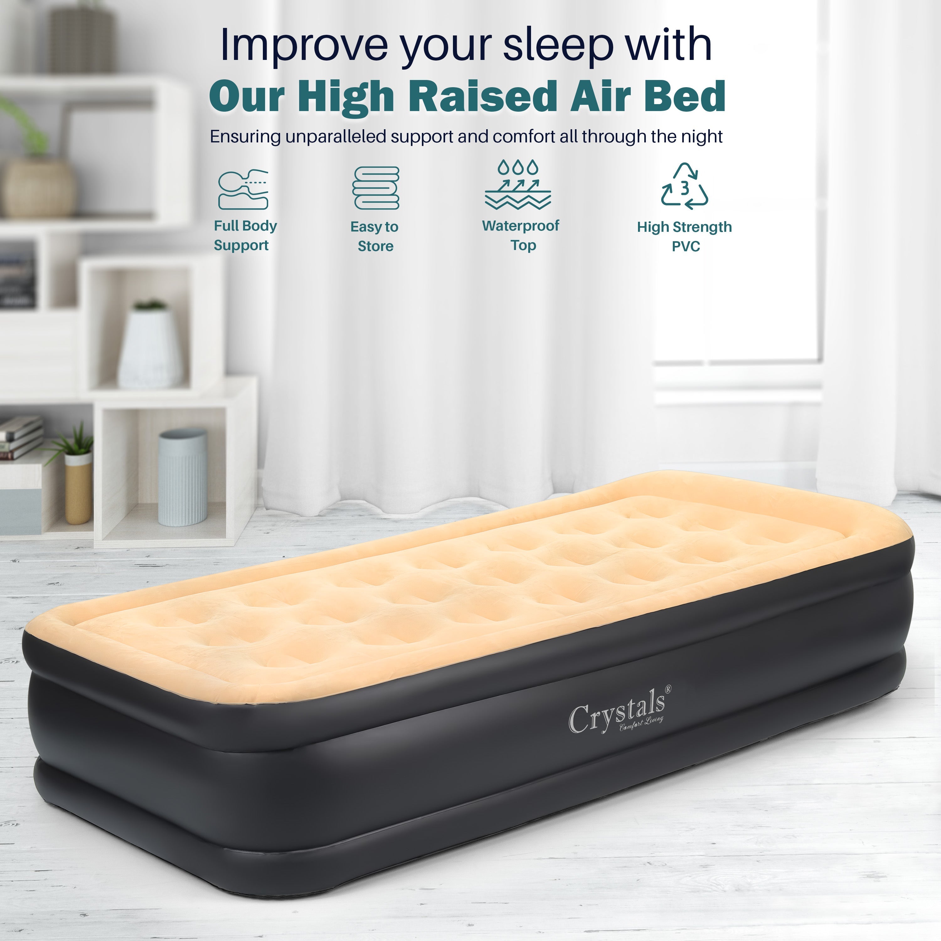 Inflatable Single High Raised Air Bed