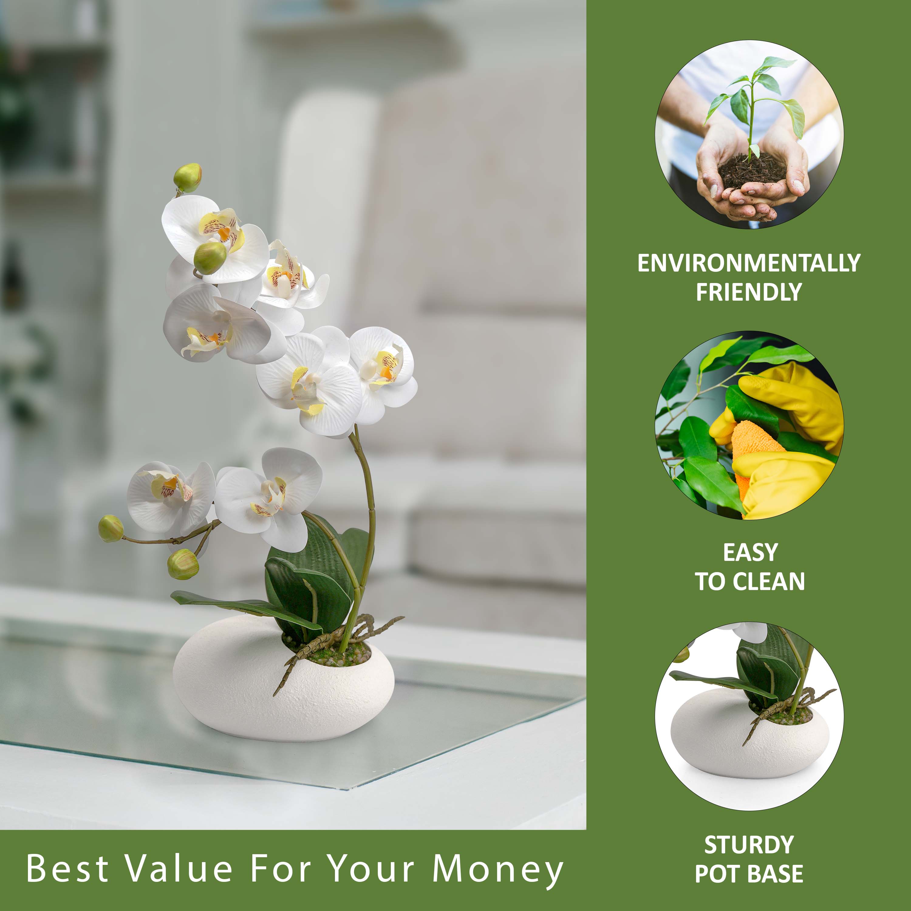 35cm Fake Silk Orchid Artificial Plant