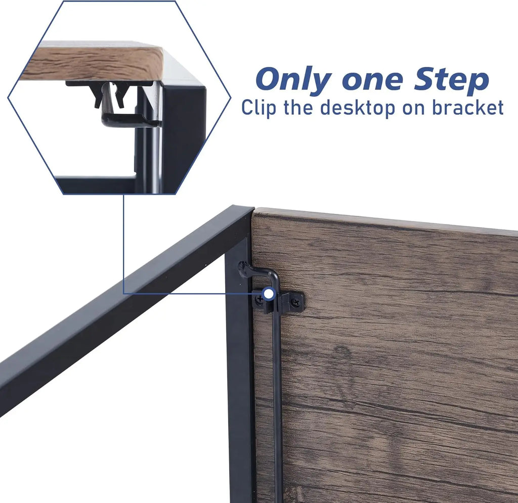 mcc direct Folding Desk Workstation Foldable Computer Desk for Office Home Study Writing Table No Assembly Miami-80cm