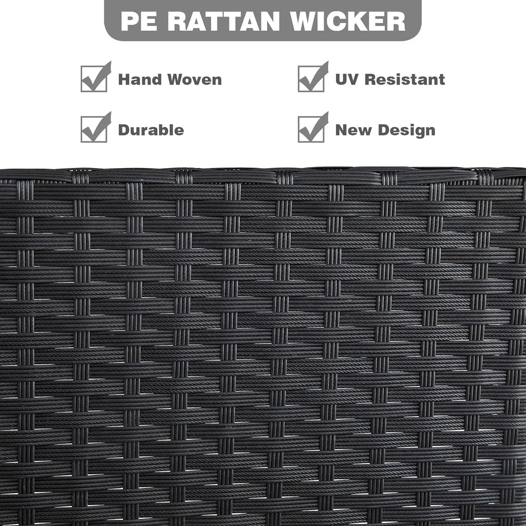 mcc direct 4Pcs Rattan Garden Furniture Set, Patio Rattan furniture sofa 2 Armchairs, 1 Loveseat Sofa and 1 coffee table  Sofia