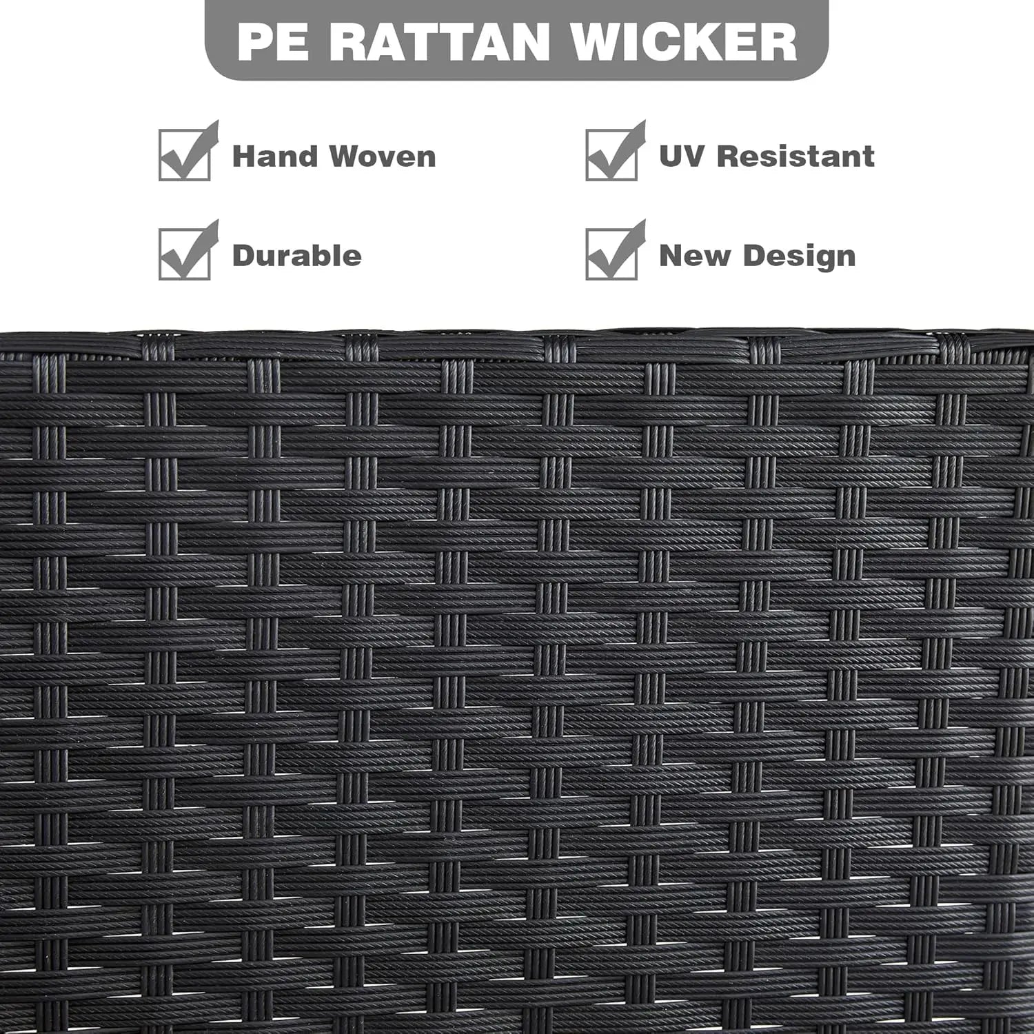 mcc direct 4Pcs Rattan Garden Furniture Set, Patio Rattan furniture sofa 2 Armchairs, 1 Loveseat Sofa and 1 coffee table  Sofia