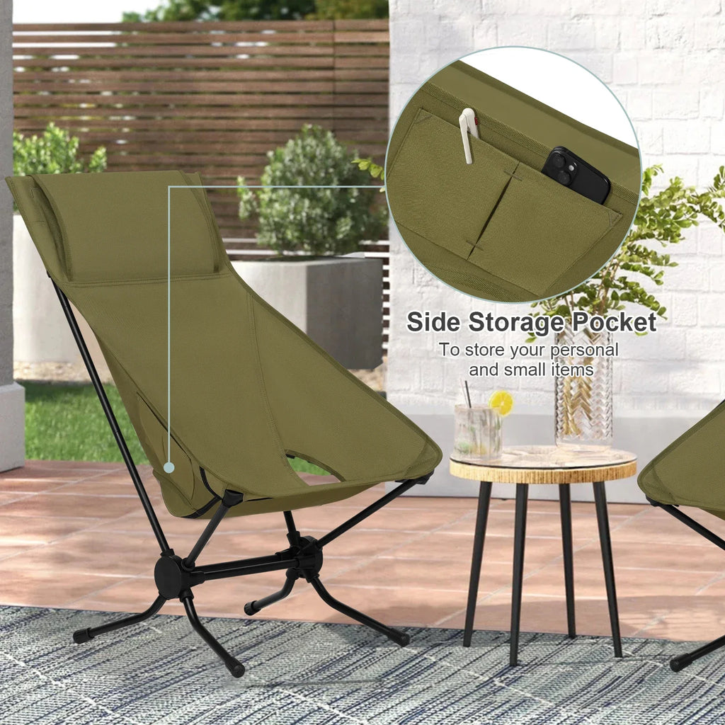 WOLTU Folding Camping Chair Ultralight Aluminium Outdoor Lounge Fishing Chair with Carry Bag for Outdoor Beach Garden BBQ Picnic