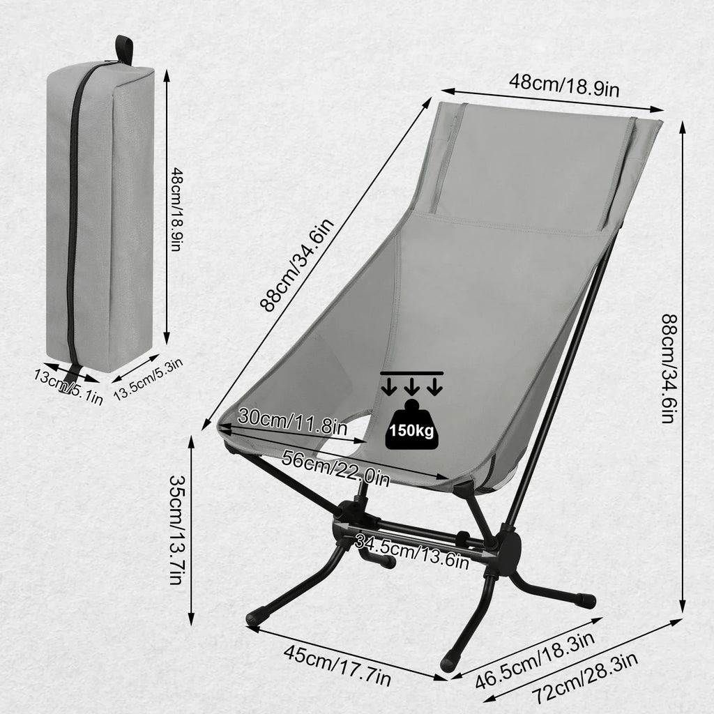 WOLTU Folding Camping Chair Ultralight Aluminium Outdoor Lounge Fishing Chair with Carry Bag for Outdoor Beach Garden BBQ Picnic