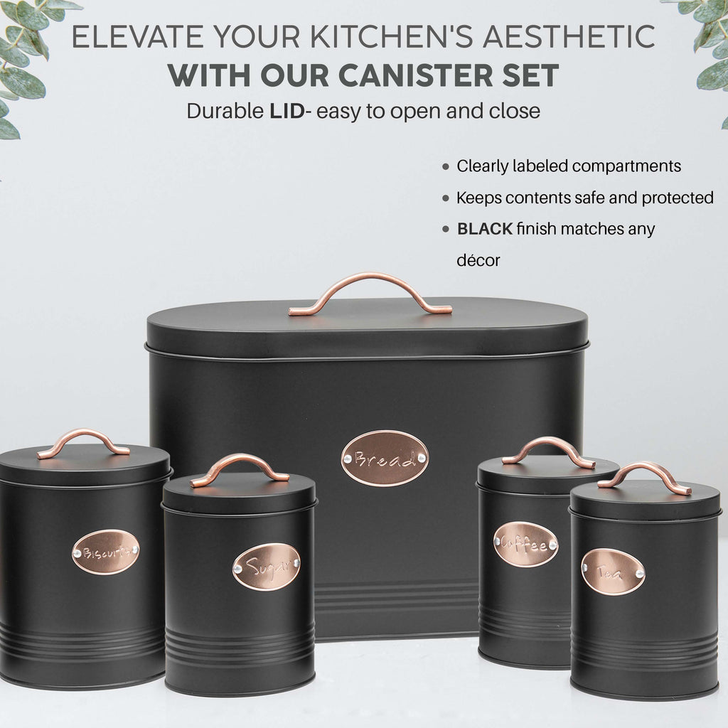 5 Pices Kitchen Food Storage Bread Bin