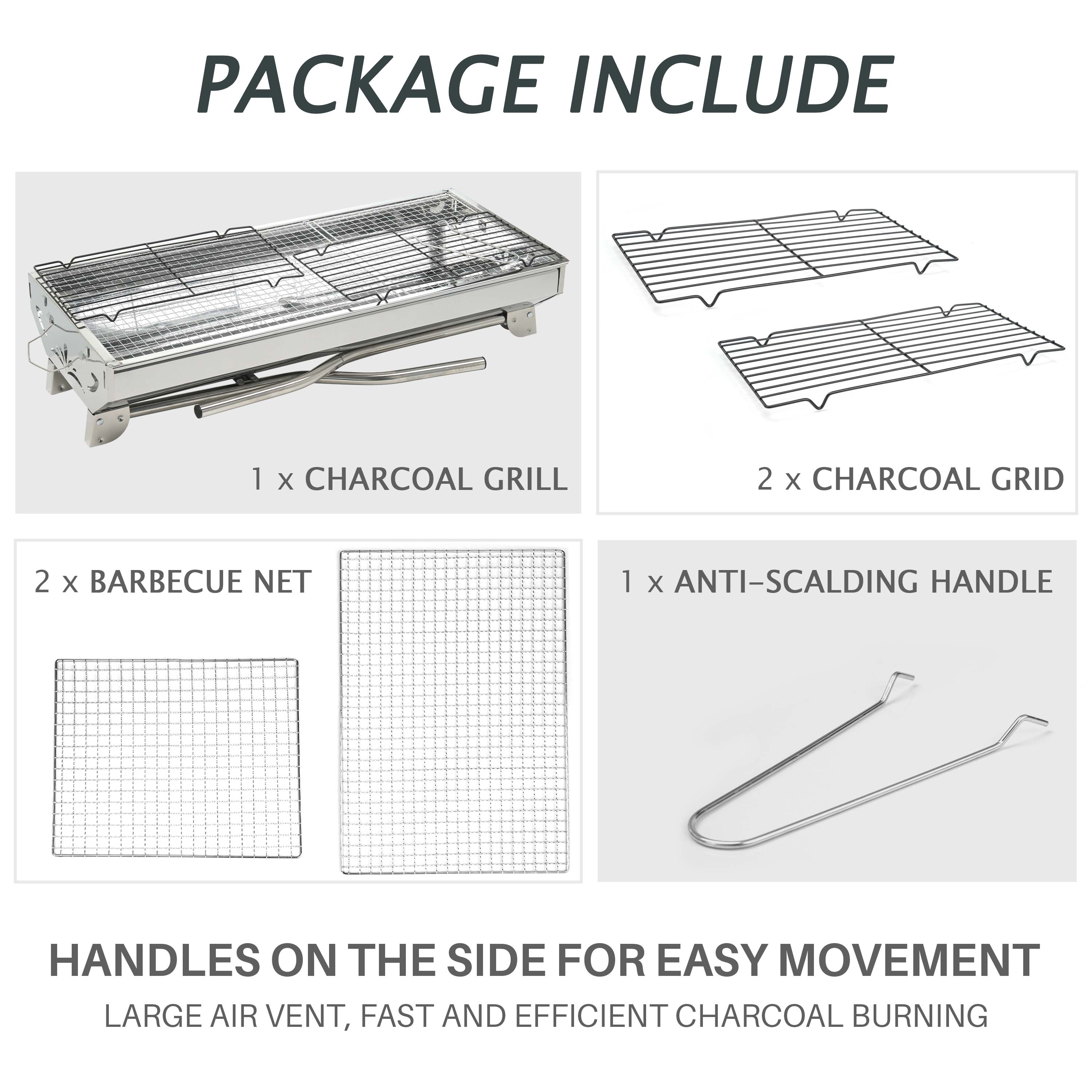 Folding Charcoal Barbecue Grill