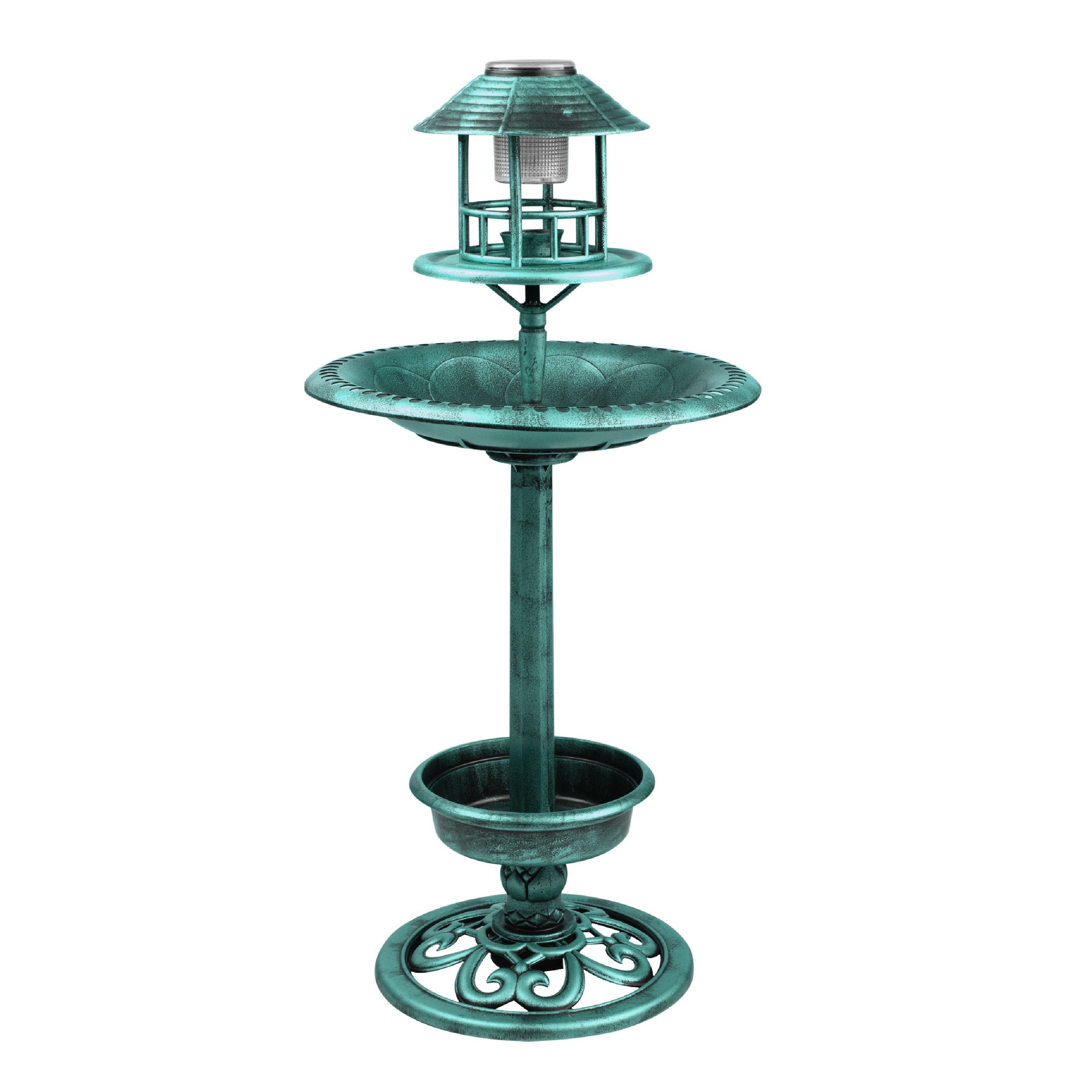 Garden Bird Bath Solar Feeding Station