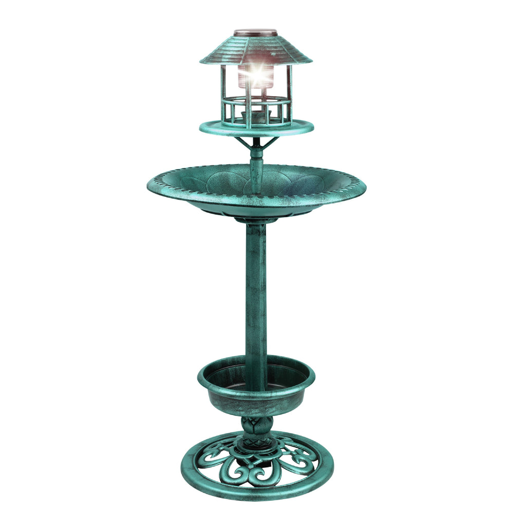 Garden Bird Bath Solar Feeding Station
