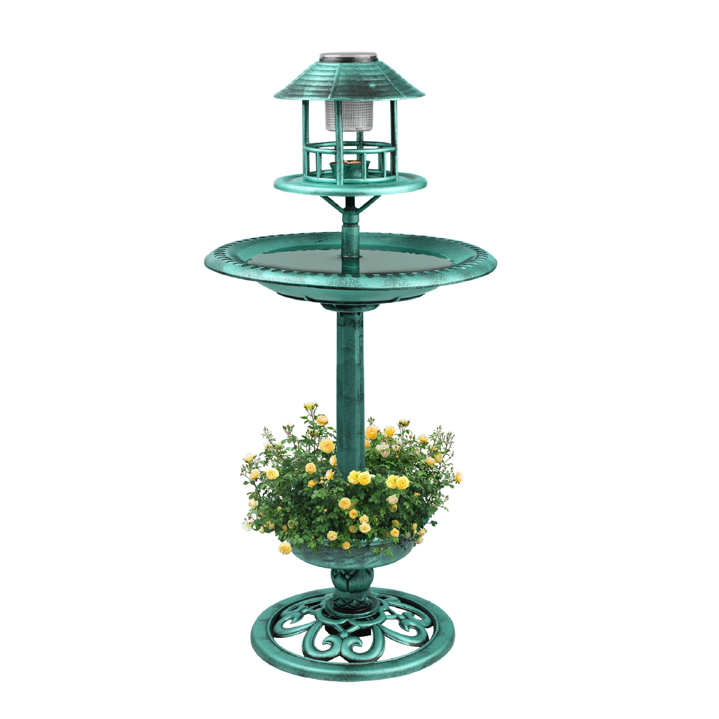 Garden Bird Bath Solar Feeding Station