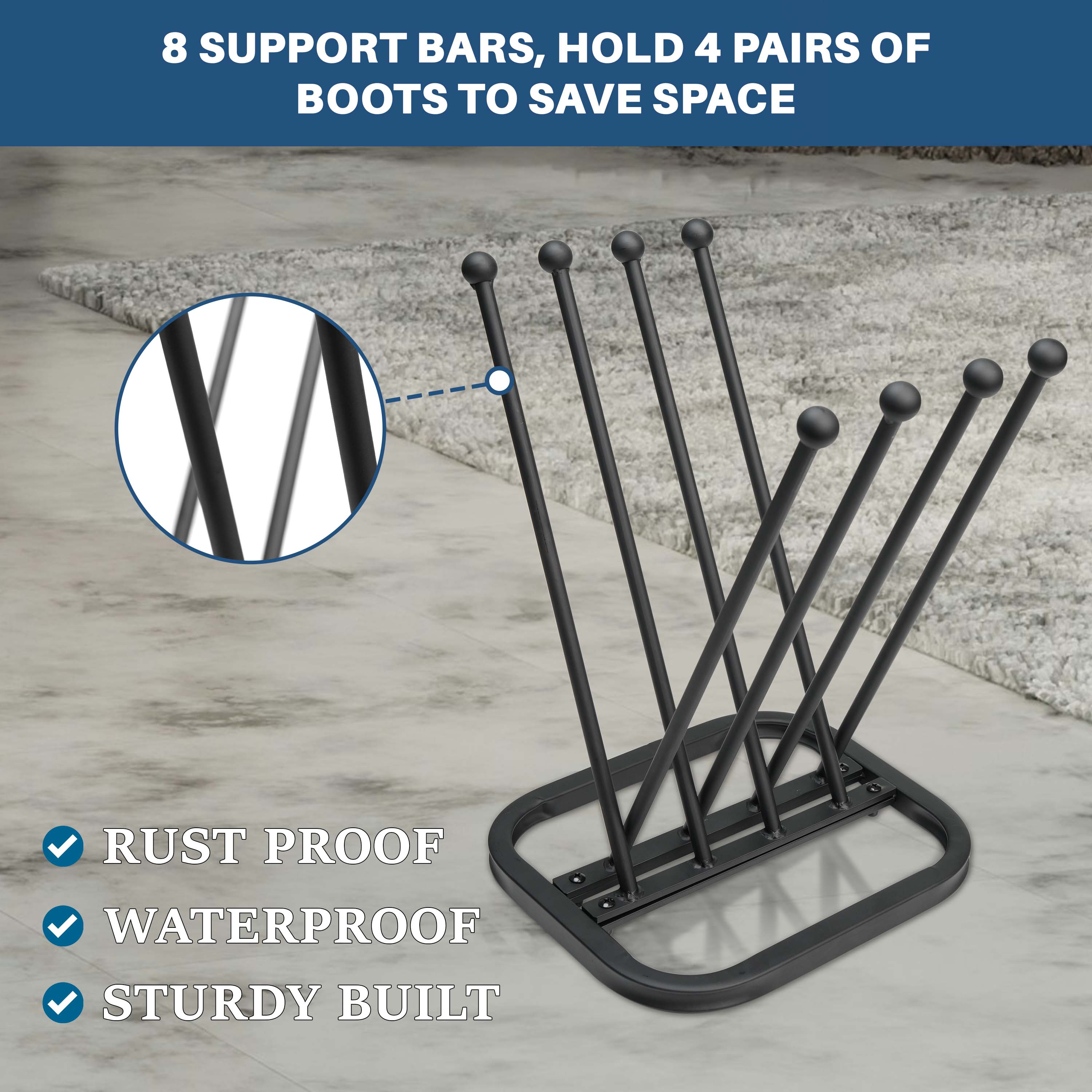 4 Pair Wellington Walking Boot Rack Stand