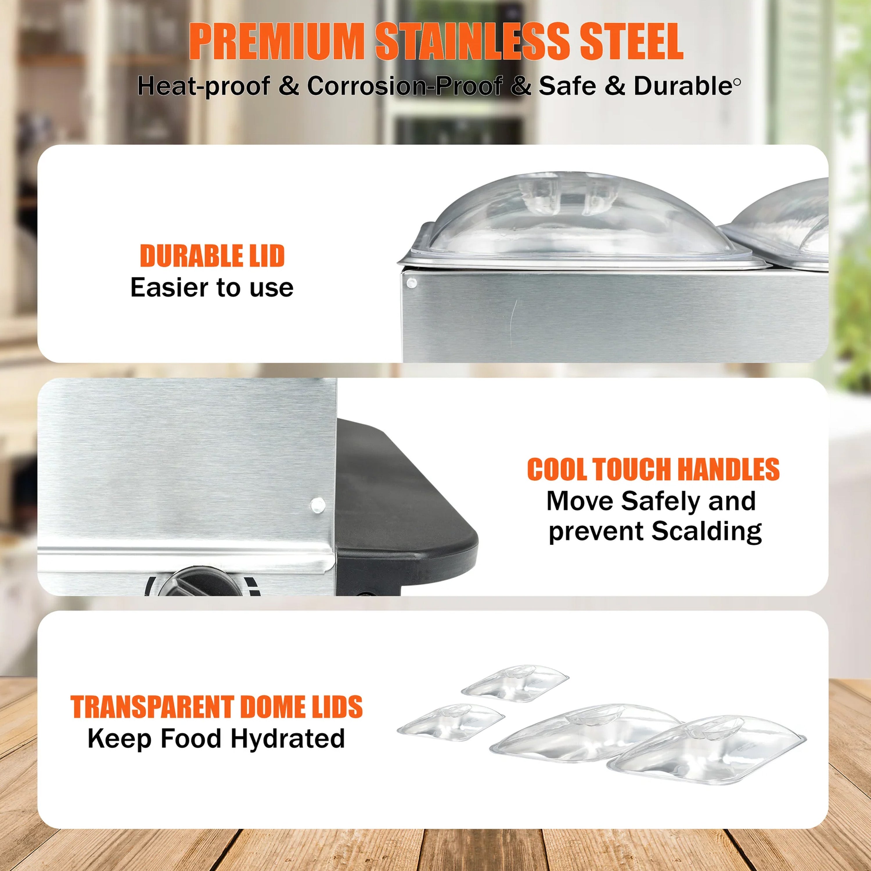 4 Tray Compartments Electric Buffet Server