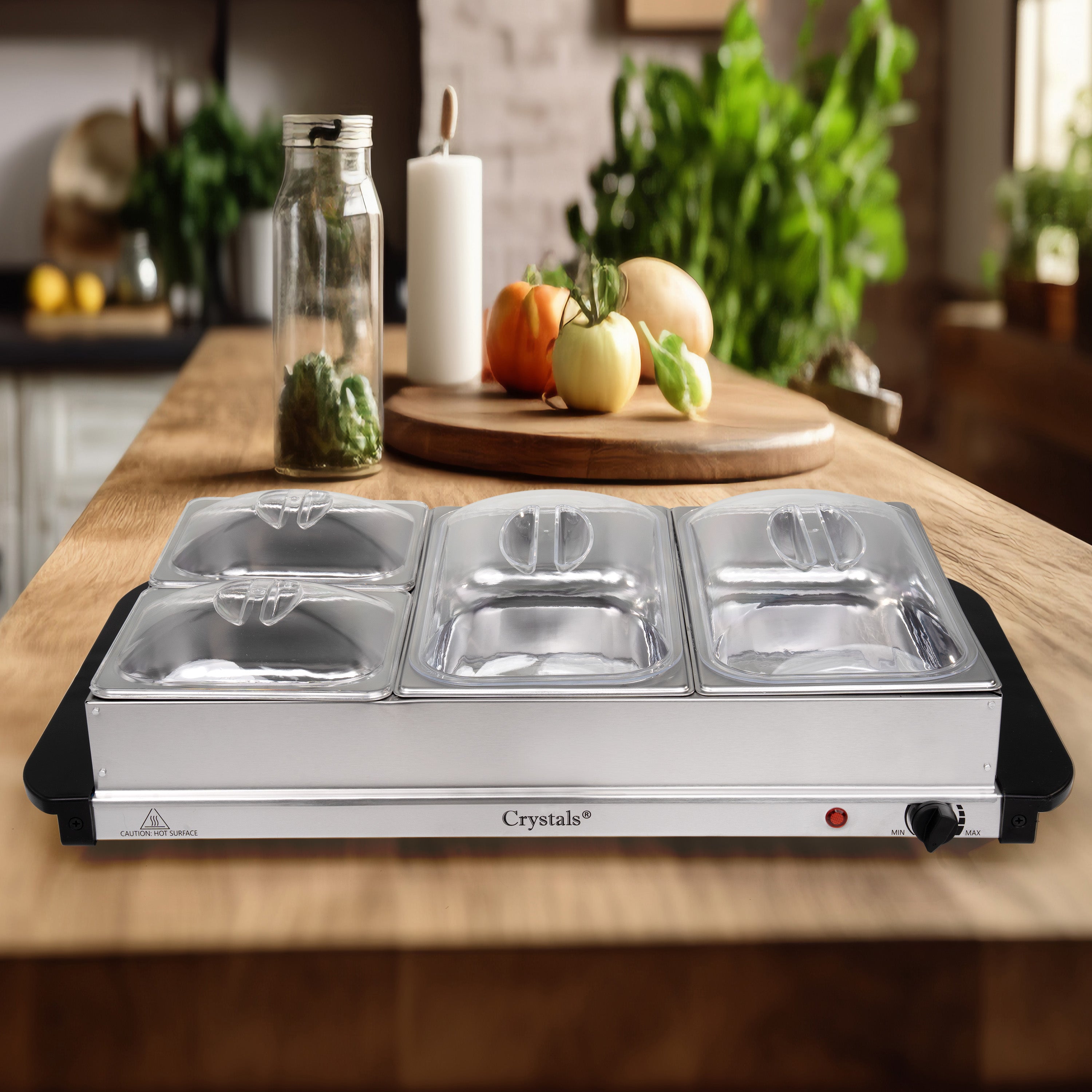 4 Tray Compartments Electric Buffet Server