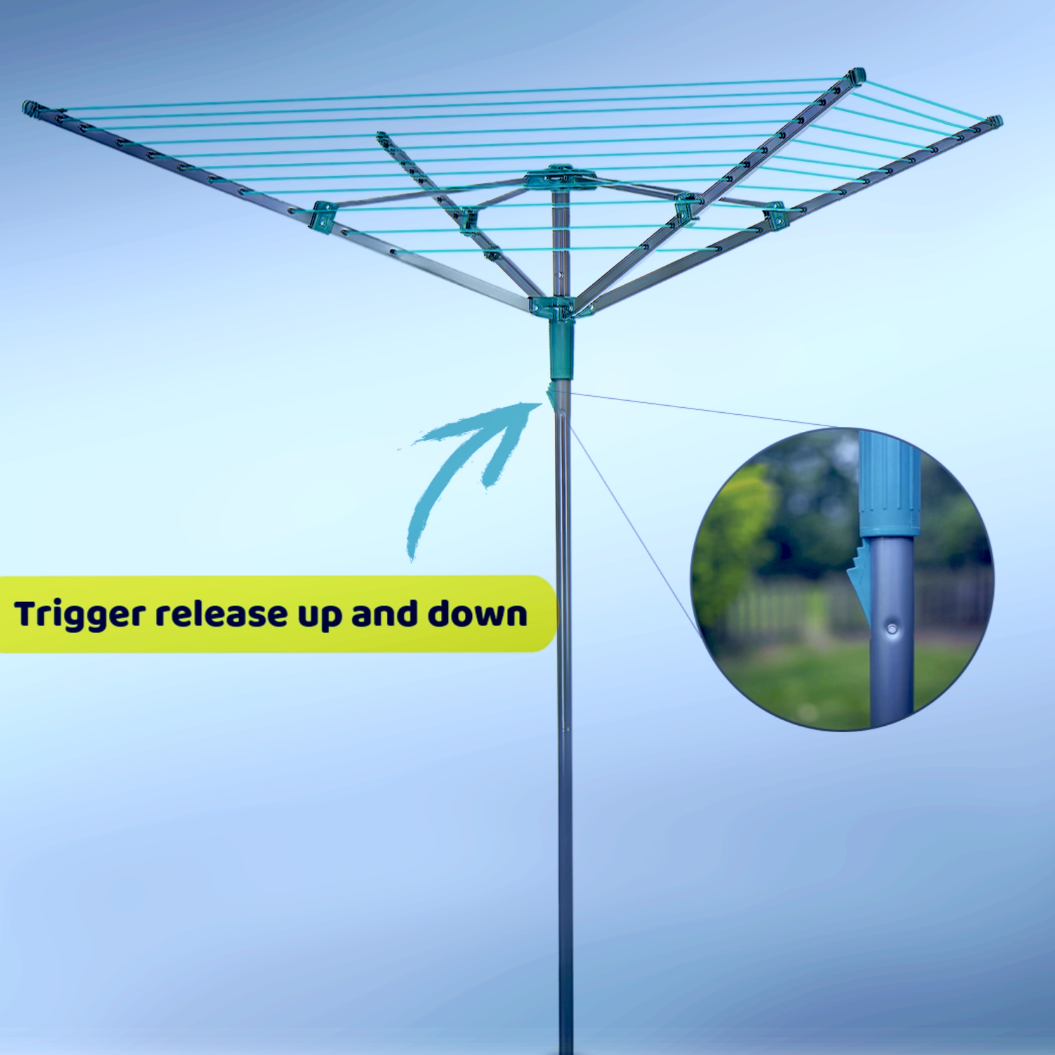 4 Arm Rotary Washing Line Clothes Airer