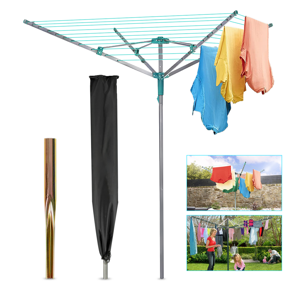 4 Arm Rotary Washing Line Clothes Airer